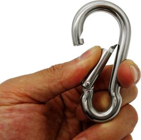 img 3 attached to Outmate Premium Stainless Steel Carabiner Set: Heavy Duty, Rust Free, Perfect for Gym, Garage, Keychain, and More!