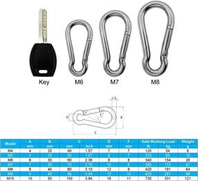 img 2 attached to Outmate Premium Stainless Steel Carabiner Set: Heavy Duty, Rust Free, Perfect for Gym, Garage, Keychain, and More!