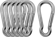 outmate premium stainless steel carabiner set: heavy duty, rust free, perfect for gym, garage, keychain, and more! логотип