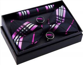 img 2 attached to Upgrade Your Look With Our Stylish Plaid Check Woven Bow Tie & Accessory Set