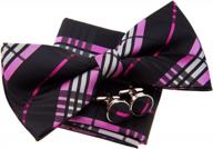 upgrade your look with our stylish plaid check woven bow tie & accessory set logo