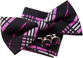 img 3 attached to Upgrade Your Look With Our Stylish Plaid Check Woven Bow Tie & Accessory Set