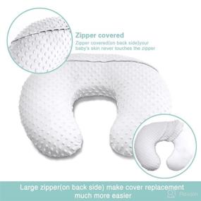 img 1 attached to 🤱 Owlowla 2-Pack Nursing Pillow Cover Set - White & Khaki Slipcovers for Breastfeeding Pillow - Fits Naked Nursing Pillow for Baby Boy Girl" (White/Khaki)