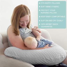 img 2 attached to 🤱 Owlowla 2-Pack Nursing Pillow Cover Set - White & Khaki Slipcovers for Breastfeeding Pillow - Fits Naked Nursing Pillow for Baby Boy Girl" (White/Khaki)