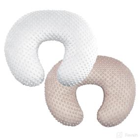 img 4 attached to 🤱 Owlowla 2-Pack Nursing Pillow Cover Set - White & Khaki Slipcovers for Breastfeeding Pillow - Fits Naked Nursing Pillow for Baby Boy Girl" (White/Khaki)