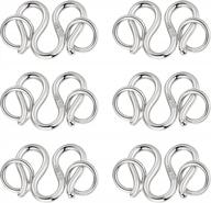 6 pcs 925 sterling silver m hook jewelry clasps set white gold plated small connectors with double soldered rings end clasps and closures for jewelry making logo