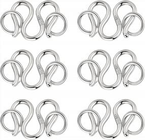 img 4 attached to 6 Pcs 925 Sterling Silver M Hook Jewelry Clasps Set White Gold Plated Small Connectors With Double Soldered Rings End Clasps And Closures For Jewelry Making