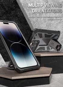img 1 attached to Premium Protection In Style: Poetic Spartan IPhone 14 Pro Max Case With Leather Texture, Screen Protector, And Kickstand
