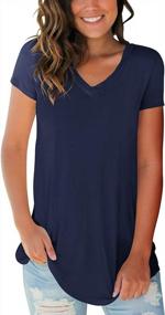 img 3 attached to Summer Casual Women'S V-Neck Short Sleeve Basic T-Shirts By FOWSMON