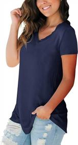 img 2 attached to Summer Casual Women'S V-Neck Short Sleeve Basic T-Shirts By FOWSMON