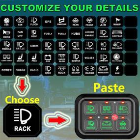 img 2 attached to 🔧 6 Gang Switch Panel - Universal Waterproof Dimmable Control Relay System Box with Slim Touch Panel, Harness, and Label Stickers for Trucks, Boats, ATVs, UTVs, SUVs, and Cars