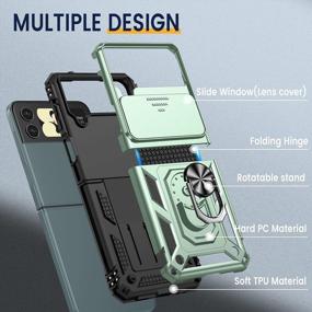 img 2 attached to Get Ultimate Protection With Goton'S Military Grade Shockproof Case For Samsung Z Flip 4 - 360° Kickstand, Hinge Protection And Camera Cover!