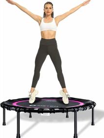 img 4 attached to Upgrade Your Fitness Routine With DARCHEN 350Lbs Rebounder Mini Trampoline For Adults - Safe, Quiet And Effective!
