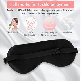 img 3 attached to LC-Dolida Silk Sleep Mask Super Smooth Eye Mask Satin Blackout Sleeping Mask With Cooling And Heated Gel Sleep Mask For Improving Dry And Puffy Eyes And Black Circles, Gift For Women Girl(Pink)