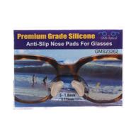 👓 premium grade silicone nose pads for eyeglasses - 10 pair clear 1.8mm x 13mm - non-slip by gms optical logo