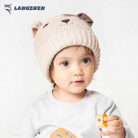 img 3 attached to Держите своего малыша в уюте с вязаной шапкой LANGZHEN'S для малышей: дизайн щенка, теплая и милая на осень и зиму!