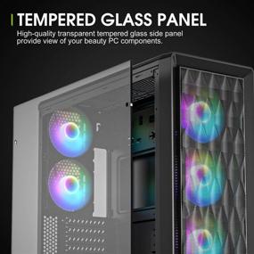 img 3 attached to Vetroo MESH6 Gaming Case - 6X ARGB Fans, Mesh Front & Tempered Glass Panel, Mid Tower ATX For Optimal PC Cooling