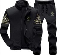 upgrade your workout gear with pasok men's casual tracksuit: top-quality full-zip athletic jacket and pants set logo