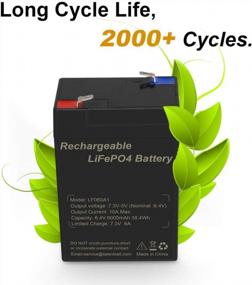 img 3 attached to TalentCell LF060A1: 6V 6Ah LiFePO4 Battery Pack With 2000 Cycles & Charger