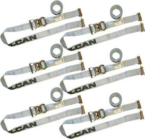 img 4 attached to 🔒 VULCAN E Track Logistic Strap - Ratchet Style - 16ft - Gray - 6 Pack - 1,333lb Safe Working Load