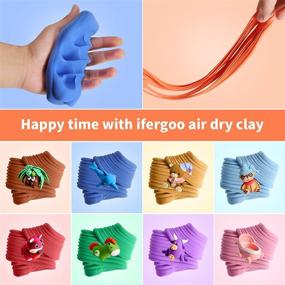 img 2 attached to Ультралегкий и безопасный набор глины для лепки - 24 цвета, идеально подходит для детей - Ifergoo Air Dry Magic Clay