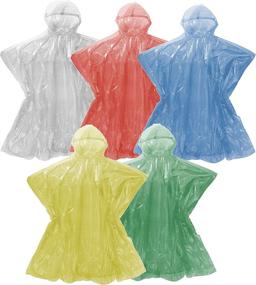 img 3 attached to Wealers Bulk Pack of Disposable Rain Ponchos for Adults, 💦 Teens, Men, and Women - Emergency Raincoat for Big Groups, Themes