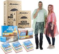 wealers bulk pack of disposable rain ponchos for adults, 💦 teens, men, and women - emergency raincoat for big groups, themes logo