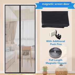img 1 attached to YUFER 32×80 Magnetic Screen Door - Heavy Duty Mesh Curtain With Self Sealing For Easy Install, Black