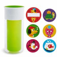 настраиваемая изолированная чашка-непроливайка munchkin miracle 360 ​​- идеально подходит для детей, которые постоянно находятся в пути, 9 унций, зеленый логотип