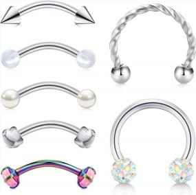 img 2 attached to 16G Rook Piercing Jewelry: Stainless Steel Daith, Tragus, Curved Barbells & More!