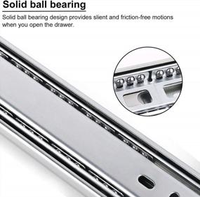 img 1 attached to 16 Inch Soft Close Ball Bearing Drawer Slides - 1 Pair Of Nickel Finish Side Mount Slides Home Hardware Accessories, Full Extensions 3 Fold