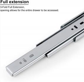 img 2 attached to 16 Inch Soft Close Ball Bearing Drawer Slides - 1 Pair Of Nickel Finish Side Mount Slides Home Hardware Accessories, Full Extensions 3 Fold