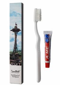 img 4 attached to 100 наборов туалетных принадлежностей для отелей серии Travelwell Landscape — одноразовые зубные щетки и зубная паста в индивидуальной упаковке для удобства в путешествии