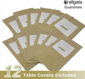 img 3 attached to 12-Pack Premium Gold Plastic Tablecloths - Medium Weight And Disposable - Dimensions 54"X108" - By Allgala (TC58203)