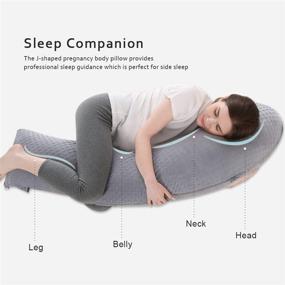 img 3 attached to 🛏️ CDORANG Full Body Maternity Pillow for Sleeping – Pregnancy Pillow with Removable Washable Cover, Back, Hips, Legs, Belly Support for Pregnant Women (Grey)