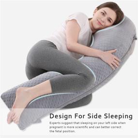 img 2 attached to 🛏️ CDORANG Full Body Maternity Pillow for Sleeping – Pregnancy Pillow with Removable Washable Cover, Back, Hips, Legs, Belly Support for Pregnant Women (Grey)