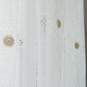 img 1 attached to Zhh Floral Crochet Curtain: Elegant Rustic Décor For Living & Bedroom - 59 X 70 Inch White Sheer Polyester & Cotton Panel