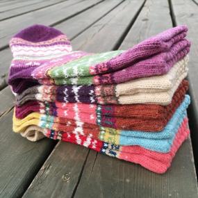 img 1 attached to YZKKE Women'S Vintage Winter Soft Warm Thick Cold Knit Wool Crew Socks - Pack Of 5, Multicolor, Free Size