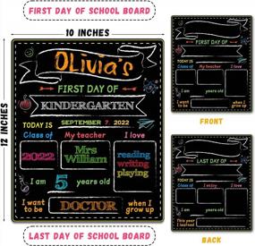 img 2 attached to Capture Your Child'S School Milestones With Our Back To School Double Sided Chalkboard Sign!