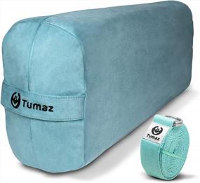 img 4 attached to Restorative Yoga Set: Tumaz Rectangular Bolster Pillow With Carry Handle & 8-Feet Strap + Machine Washable Cover