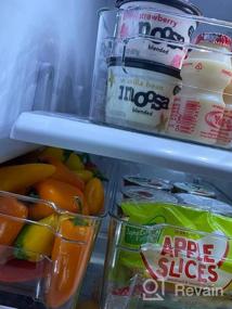 img 8 attached to Средние прозрачные пластиковые ящики-органайзеры для холодильников, не содержащие BPA - набор из 4 предметов для организации кладовой холодильника, морозильной камеры и кухонного шкафа длиной 12,5 дюйма