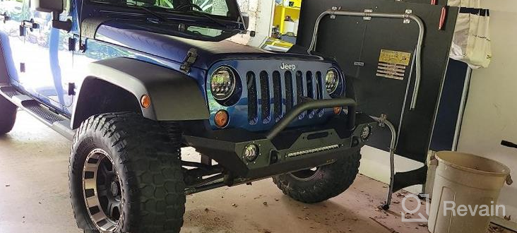 img 1 attached to Upgrade Your Jeep Wrangler JK With LEDKINGDOMUS Front Bumper - Rock Crawler Style With Durable Winch Plate And Powerful LED Lights review by Patrick Myers