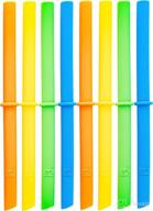 🥤 elk and friends reusable silicone straws for adults & kids with stoppers - orange, green, yellow, blue (length: 6.3 inches) logo