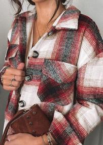 img 2 attached to Women'S 2023 Fall Fashion: PRETTYGARDEN Plaid Shacket Jacket Blouse