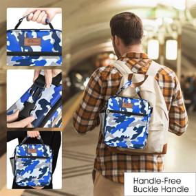 img 1 attached to Reusable Lunch Bag Insulated Bento Cooler Tote W/ Front Pocket & Adjuatable Shoulder Strap - Buringer HOMESPON (Camouflage Color)