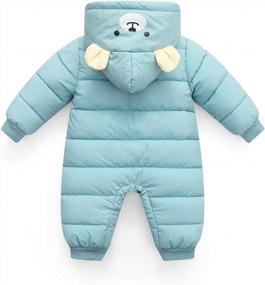 img 3 attached to Curipeer Baby Girls Boys Snowsuits Infant Winter Romper Hooded Winter Coat Jumpsuit 9-24 Months