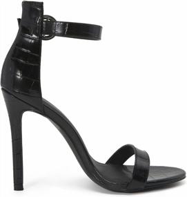 img 1 attached to Stunning Black Stiletto Sandals With Ankle Strap & Elegant Buckle, Perfect For Weddings And Parties - Available In Size 8 For Women - High Fashion Pumps With Open Toe