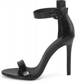 img 3 attached to Stunning Black Stiletto Sandals With Ankle Strap & Elegant Buckle, Perfect For Weddings And Parties - Available In Size 8 For Women - High Fashion Pumps With Open Toe