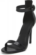 stunning black stiletto sandals with ankle strap & elegant buckle, perfect for weddings and parties - available in size 8 for women - high fashion pumps with open toe logo