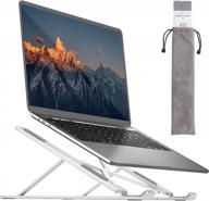 🖥️ adjustable laptop stand for desk, foldable laptop holder with 9 angles - portable & non-slip aluminum macbook computer stand for 7-17 inch laptops - anti-slip laptop riser logo